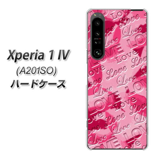 Xperia 1 IV A201SO SoftBank 高画質仕上げ 背面印刷 ハードケース【SC845 フラワーヴェルニLOVE濃いピンク(ローズアンディアン)】