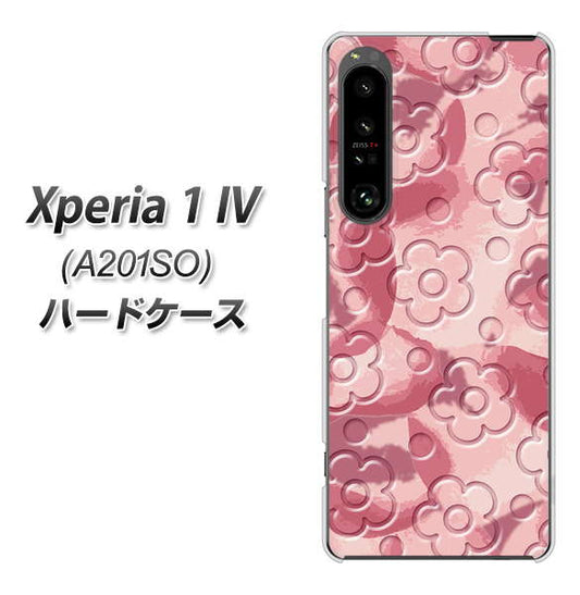 Xperia 1 IV A201SO SoftBank 高画質仕上げ 背面印刷 ハードケース【SC846 フラワーヴェルニ花ピンク（ローズヴェルール）】