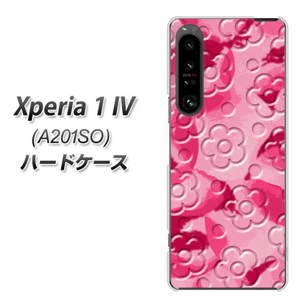 Xperia 1 IV A201SO SoftBank 高画質仕上げ 背面印刷 ハードケース【SC847 フラワーヴェルニ花濃いピンク(ローズアンディアン)】