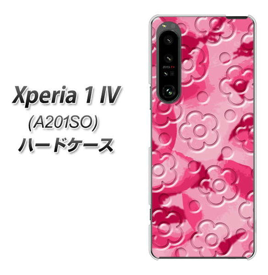 Xperia 1 IV A201SO SoftBank 高画質仕上げ 背面印刷 ハードケース【SC847 フラワーヴェルニ花濃いピンク（ローズアンディアン）】