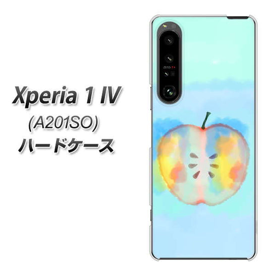 Xperia 1 IV A201SO SoftBank 高画質仕上げ 背面印刷 ハードケース【YJ181 りんご 水彩181】
