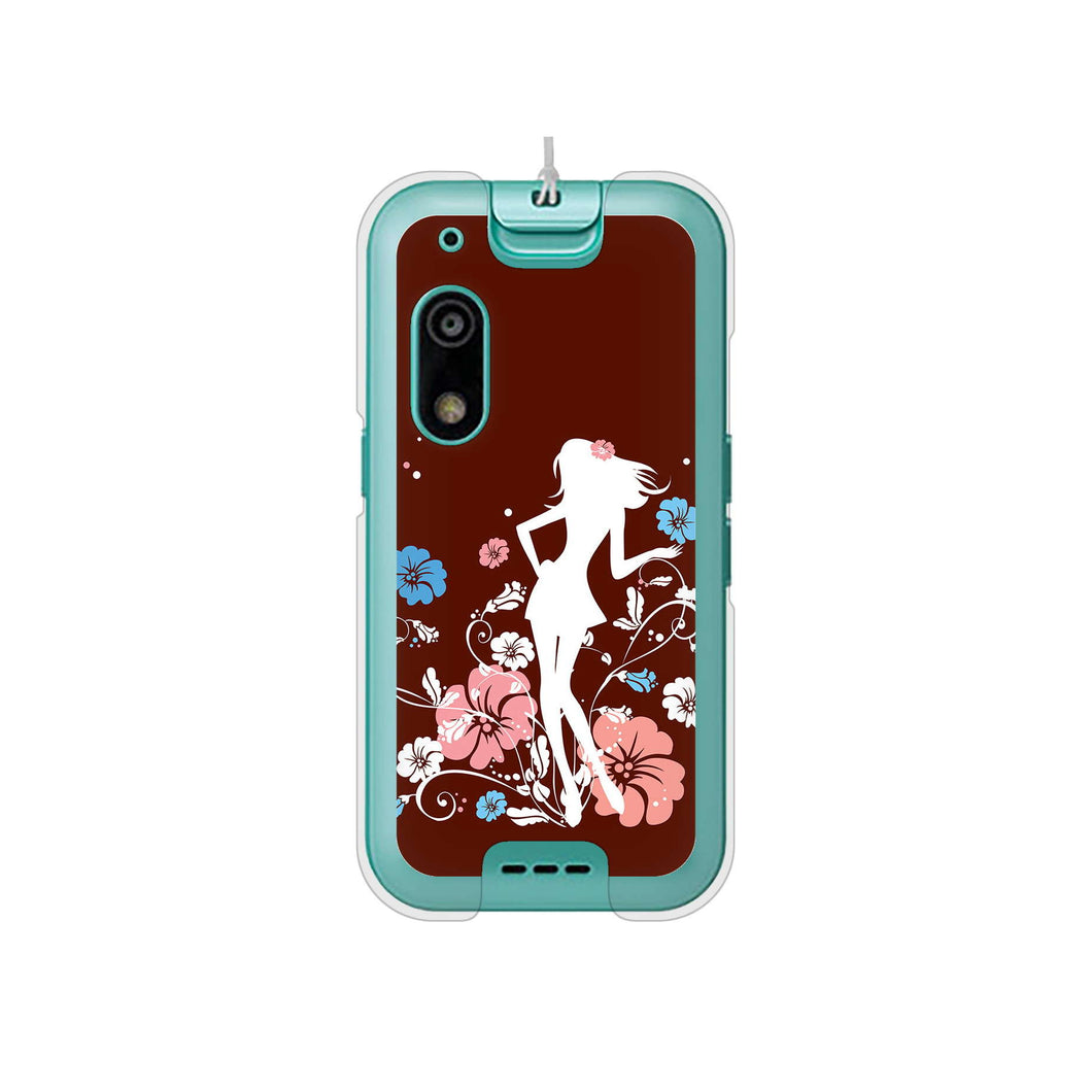 キッズフォン3 A201ZT SoftBank 高画質仕上げ 背面印刷 ハードケース 【110 ハイビスカスと少女】