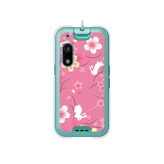 キッズフォン3 A201ZT SoftBank 高画質仕上げ 背面印刷 ハードケース 【149 桜と白うさぎ】