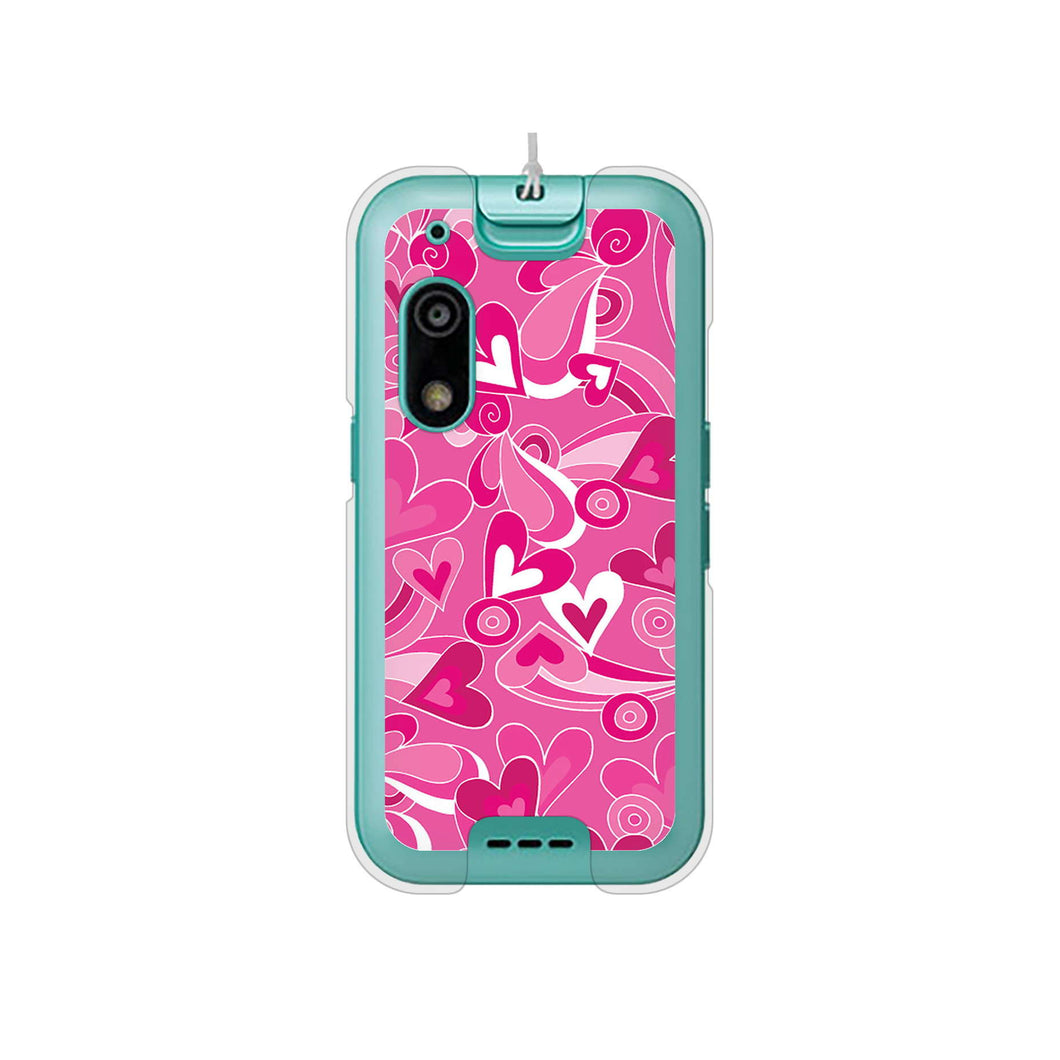 キッズフォン3 A201ZT SoftBank 高画質仕上げ 背面印刷 ハードケースプリティハート