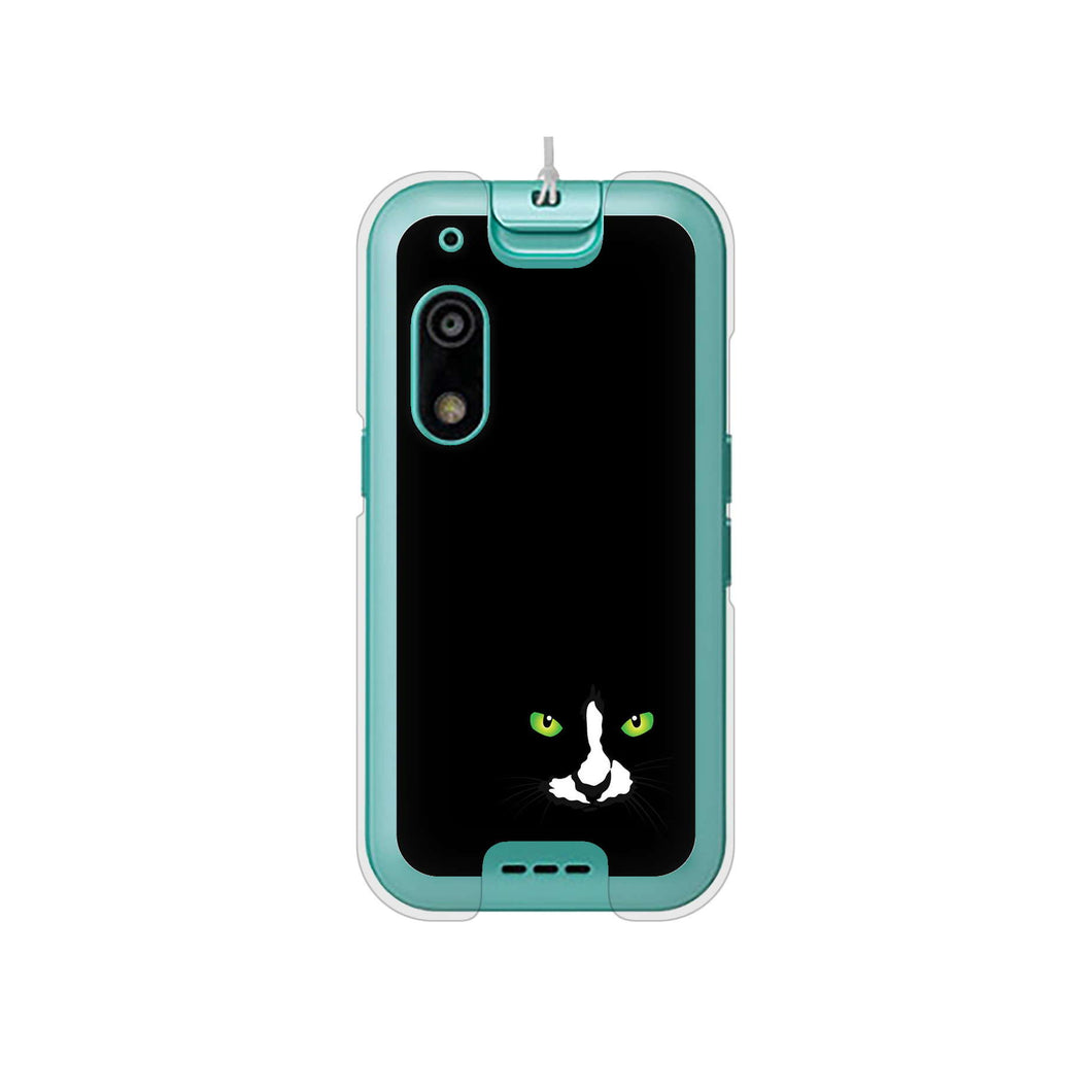 キッズフォン3 A201ZT SoftBank 高画質仕上げ 背面印刷 ハードケース 【398 黒ネコ】