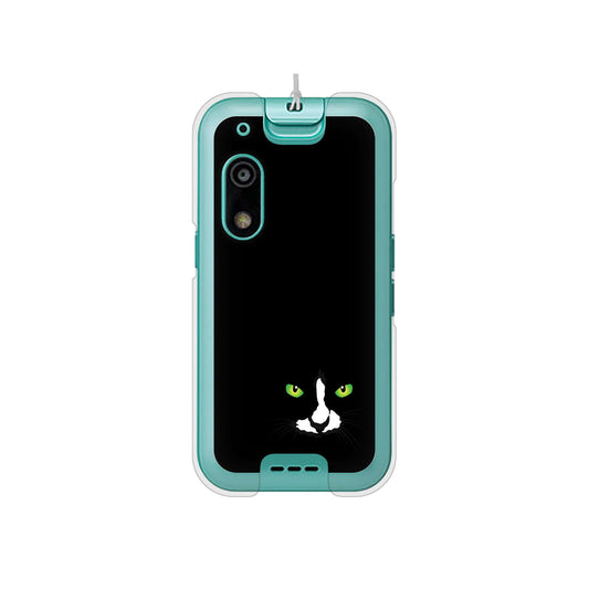 キッズフォン3 A201ZT SoftBank 高画質仕上げ 背面印刷 ハードケース 【398 黒ネコ】