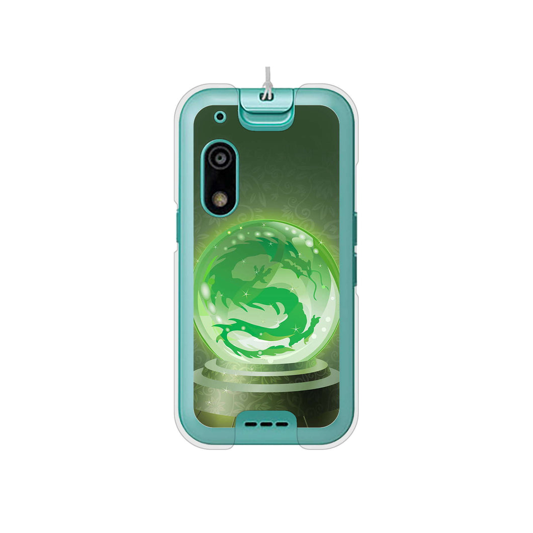 キッズフォン3 A201ZT SoftBank 高画質仕上げ 背面印刷 ハードケース 【439 水晶に浮かぶ龍】