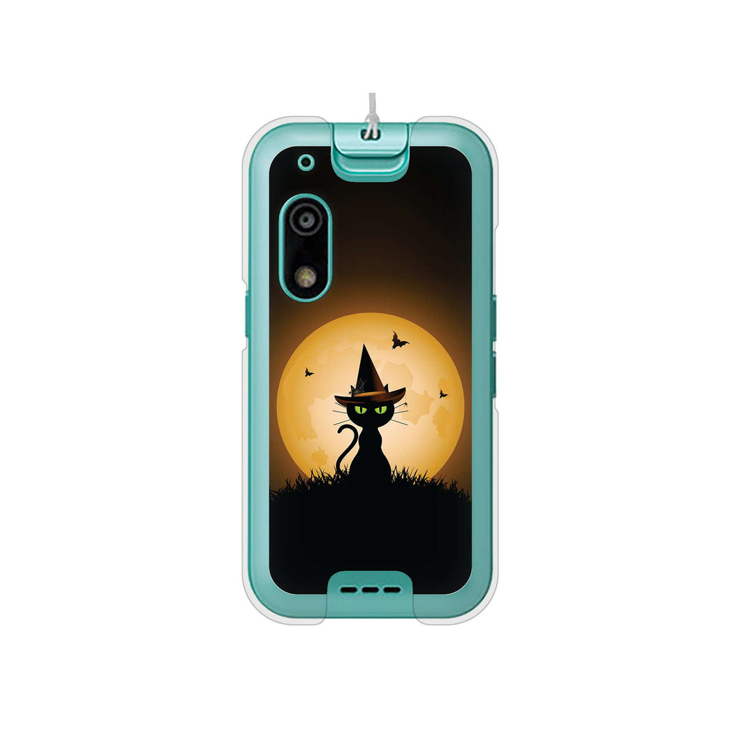 キッズフォン3 A201ZT SoftBank 高画質仕上げ 背面印刷 ハードケース夜とネコ