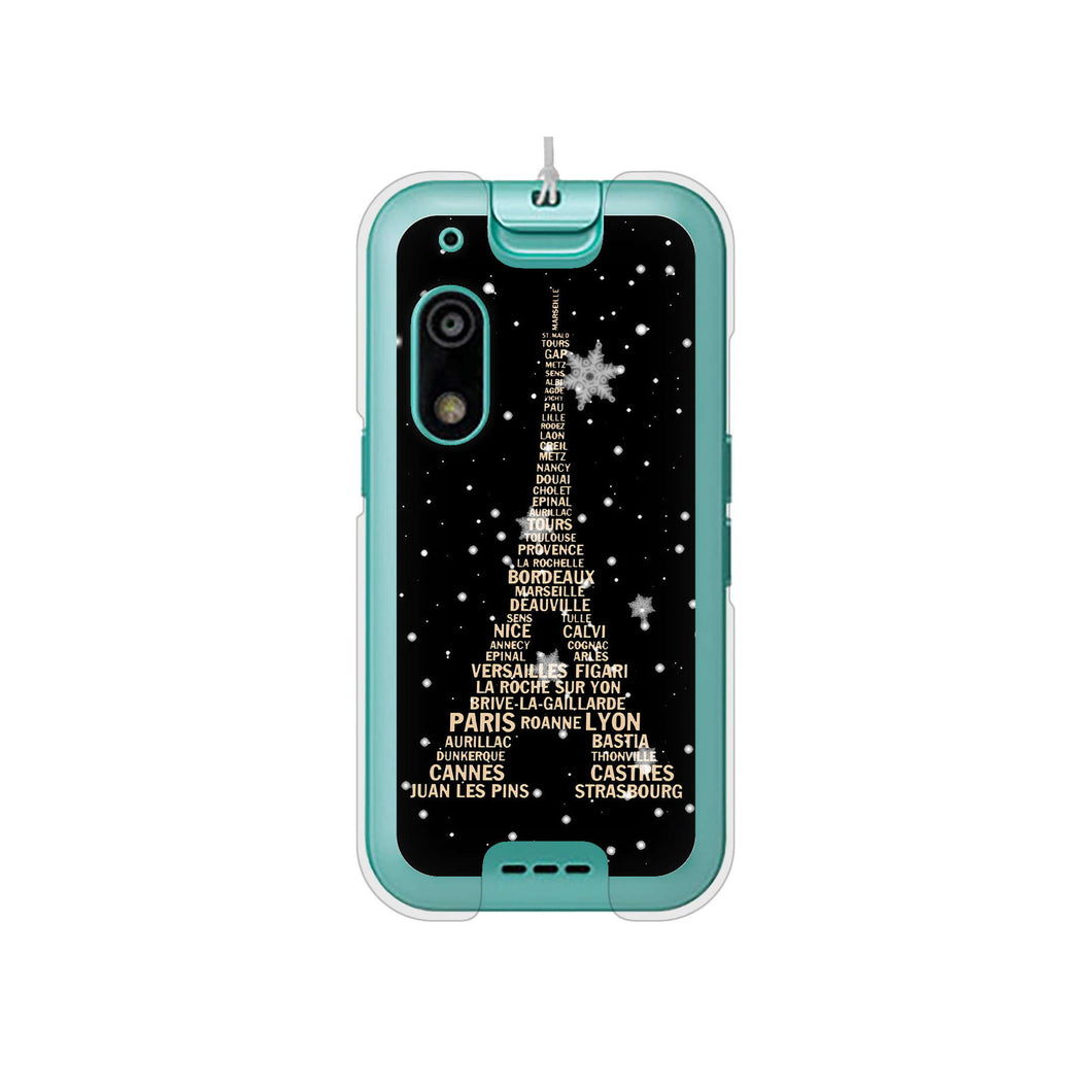 キッズフォン3 A201ZT SoftBank 高画質仕上げ 背面印刷 ハードケースエッフェル塔