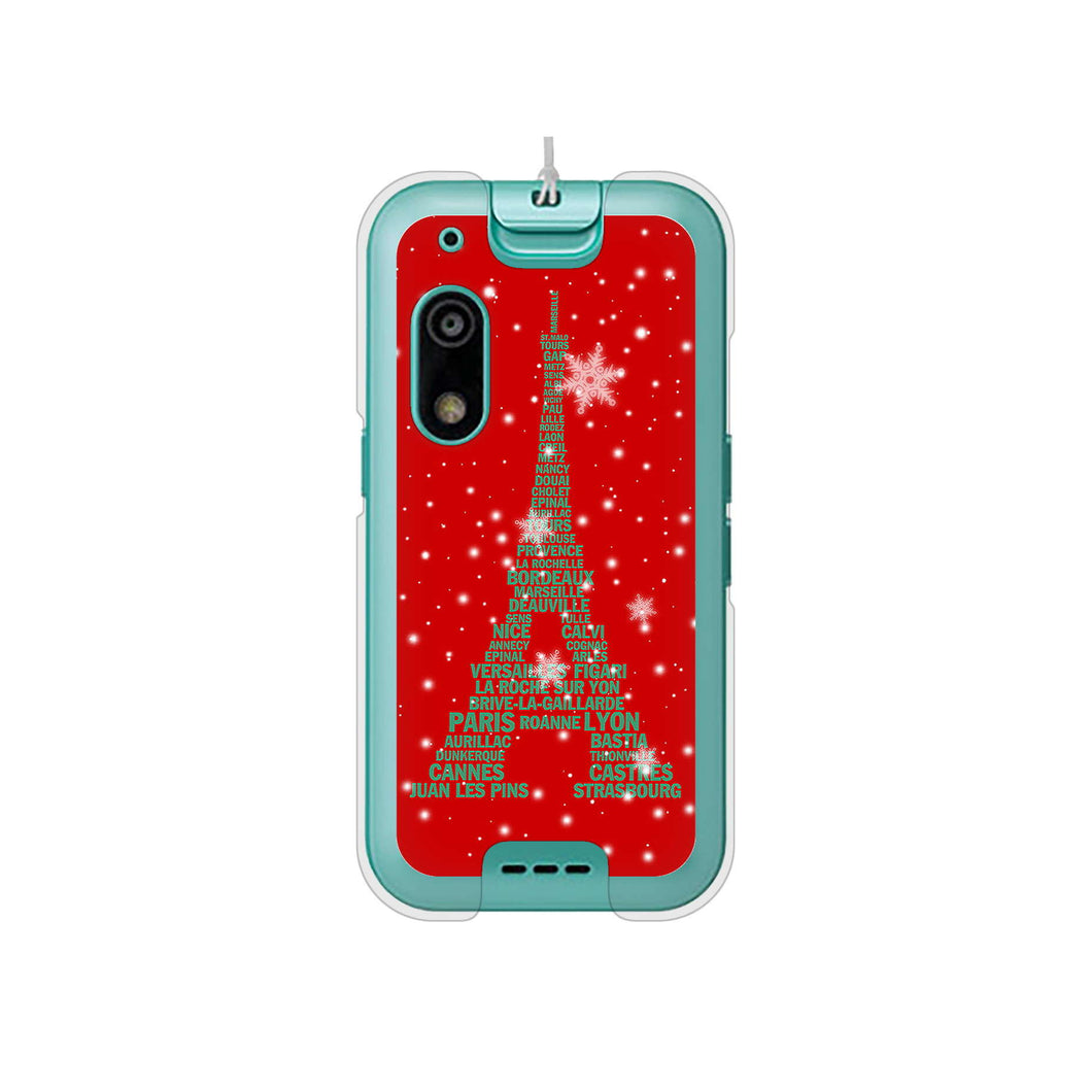 キッズフォン3 A201ZT SoftBank 高画質仕上げ 背面印刷 ハードケース 【527 エッフェル塔red-gr】