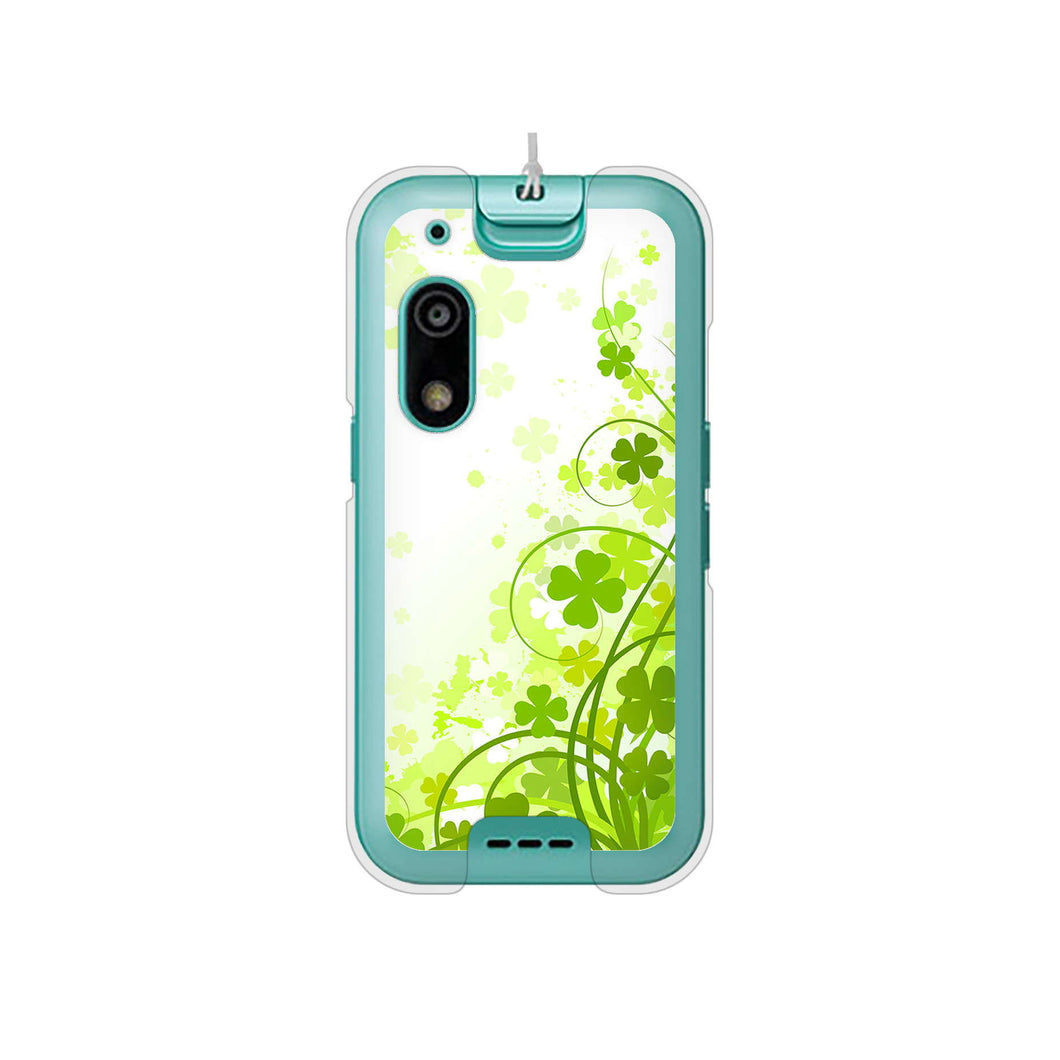 キッズフォン3 A201ZT SoftBank 高画質仕上げ 背面印刷 ハードケース 【565 四葉のクローバー】