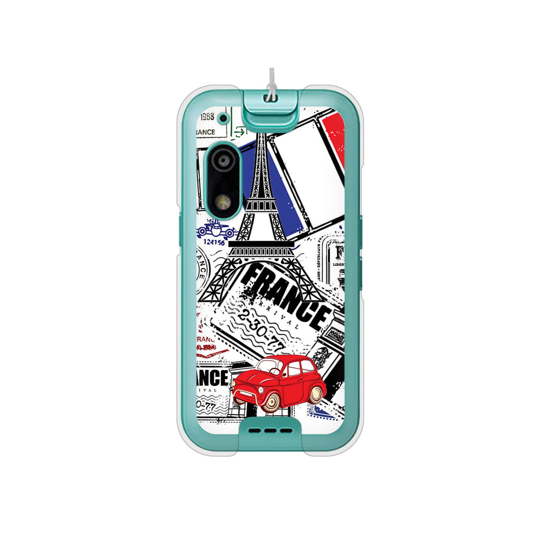 キッズフォン3 A201ZT SoftBank 高画質仕上げ 背面印刷 ハードケースLOVE フランス