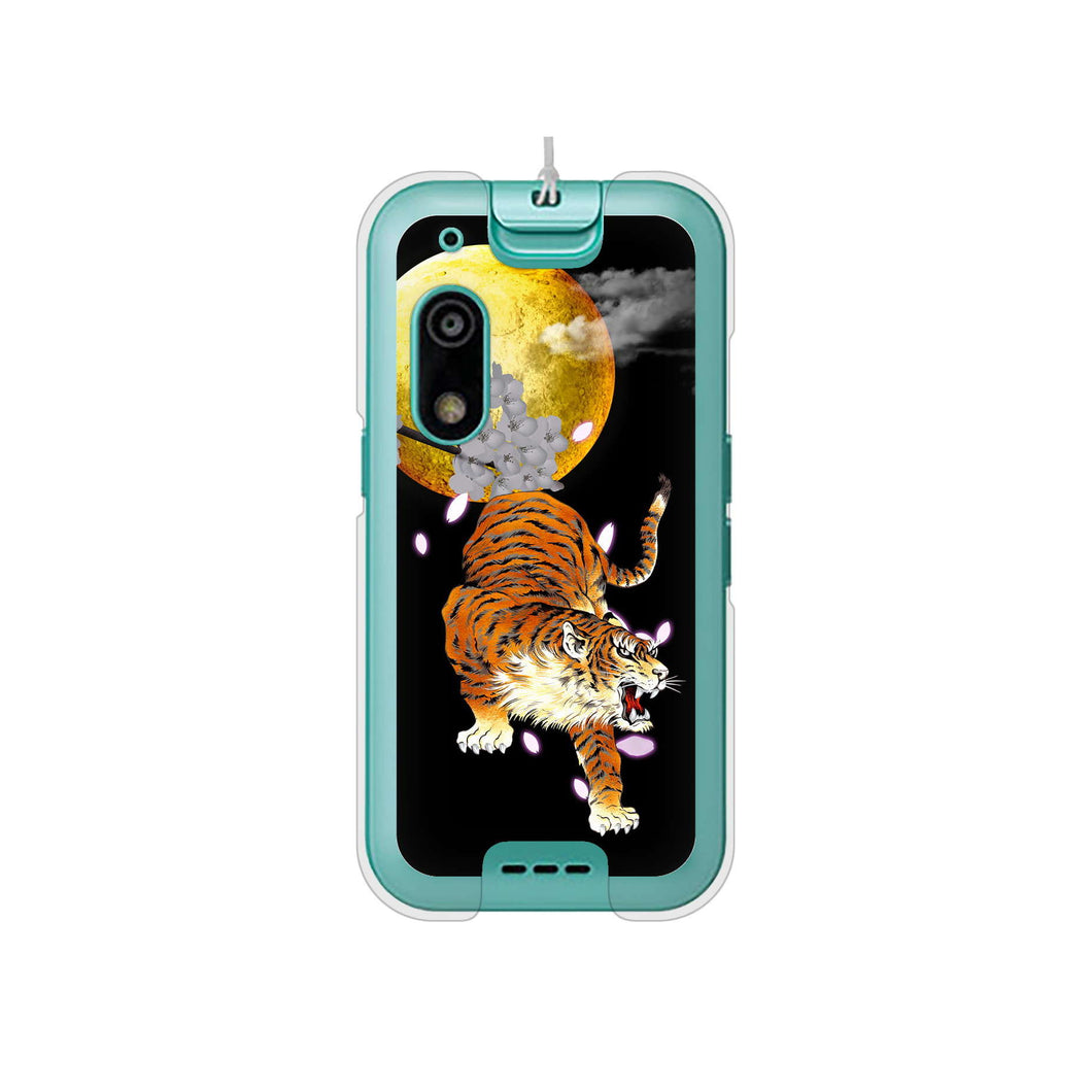 キッズフォン3 A201ZT SoftBank 高画質仕上げ 背面印刷 ハードケース月とタイガー