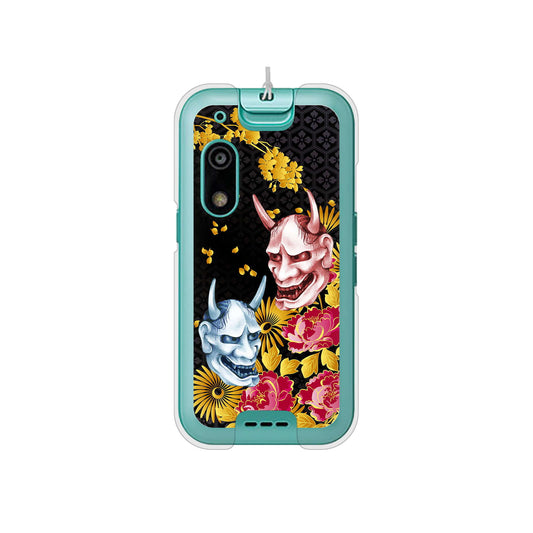 キッズフォン3 A201ZT SoftBank 高画質仕上げ 背面印刷 ハードケース 【1024 般若と牡丹2】