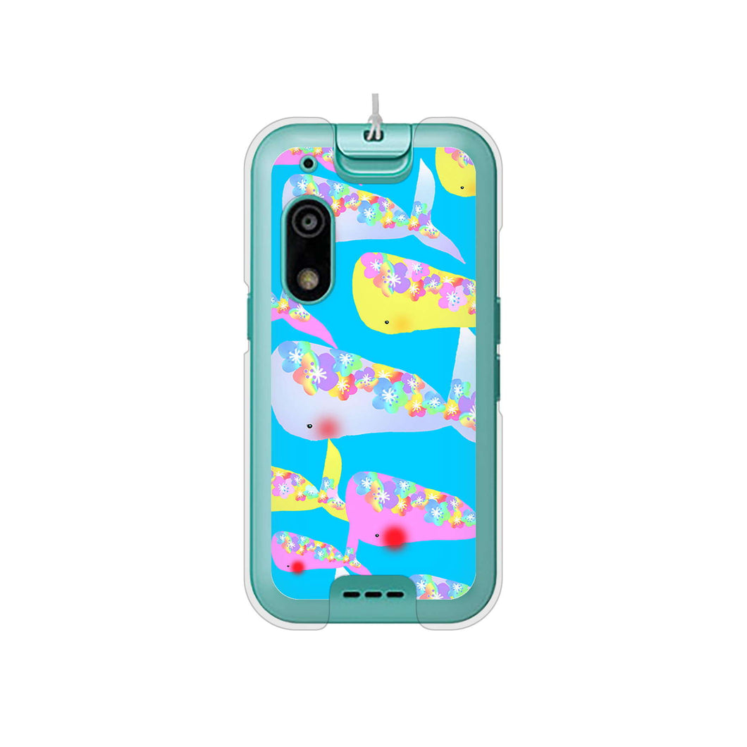 キッズフォン3 A201ZT SoftBank 高画質仕上げ 背面印刷 ハードケース 【1045 くじらの仲間】