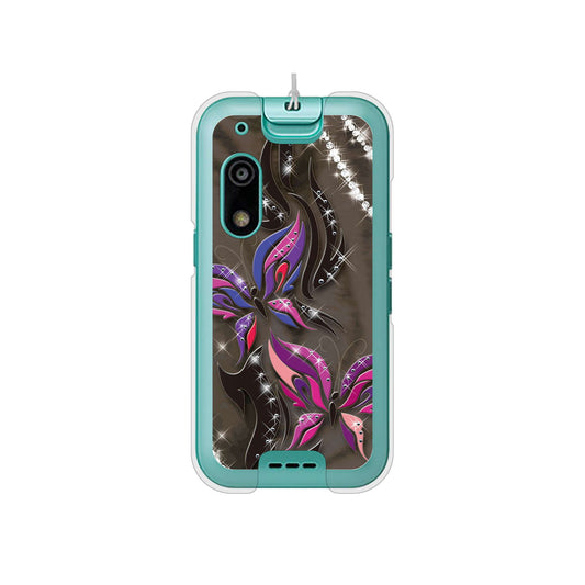 キッズフォン3 A201ZT SoftBank 高画質仕上げ 背面印刷 ハードケース 【1164 キラめくストーンと蝶】