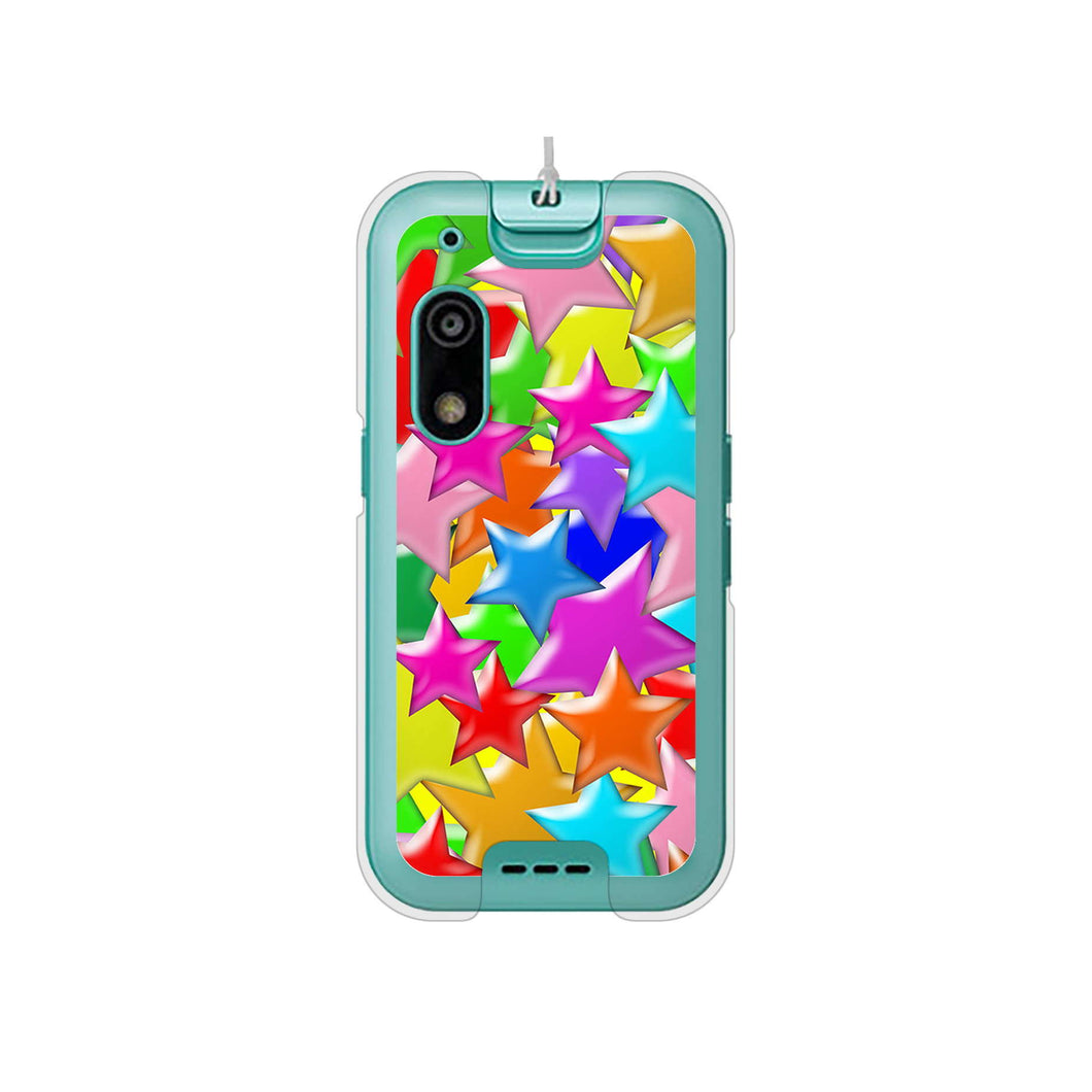 キッズフォン3 A201ZT SoftBank 高画質仕上げ 背面印刷 ハードケース 【1293 ランダムスター】