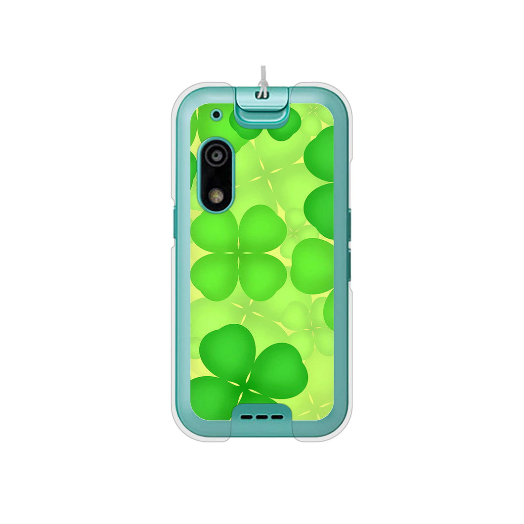 キッズフォン3 A201ZT SoftBank 高画質仕上げ 背面印刷 ハードケース 【1297 四つ葉のクローバー】