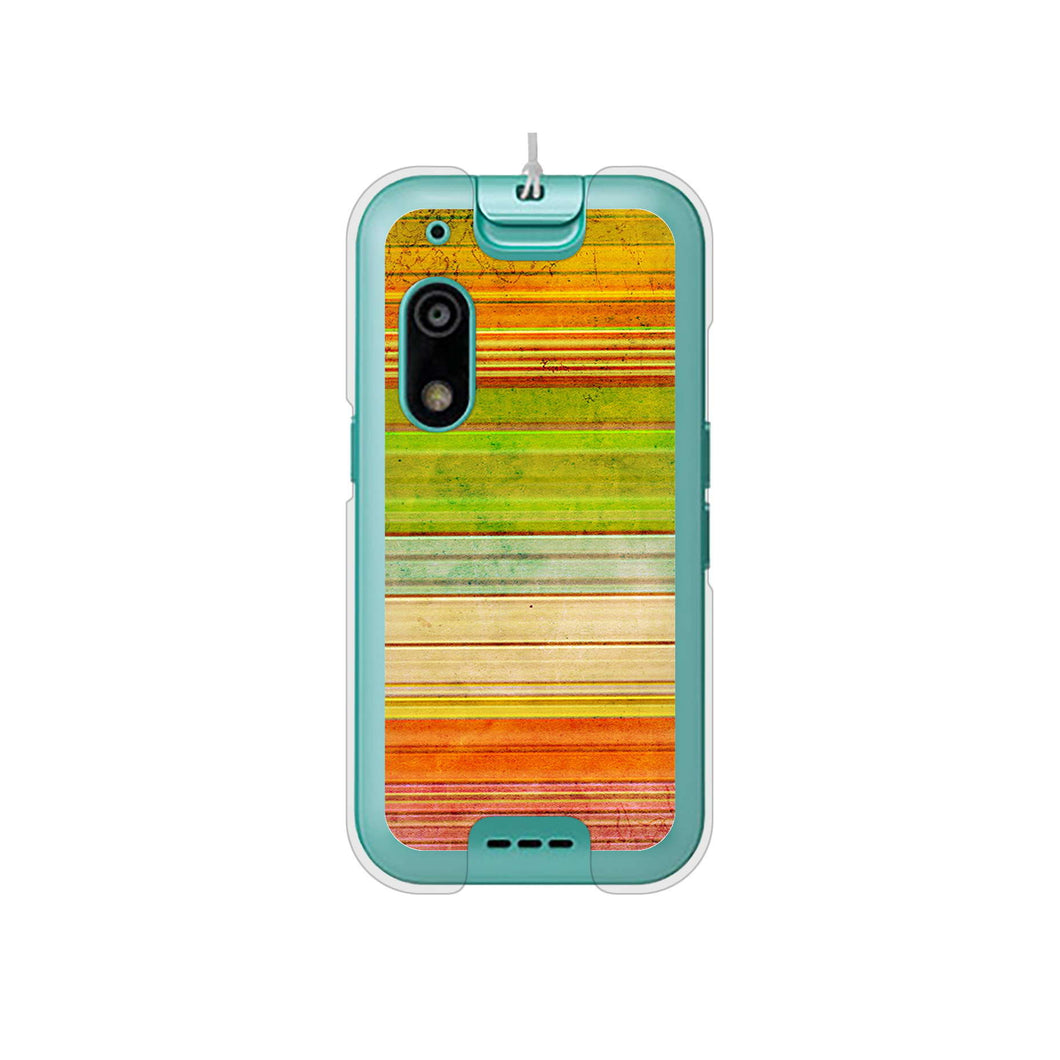 キッズフォン3 A201ZT SoftBank 高画質仕上げ 背面印刷 ハードケース 【1324 ビンテージボーダー(色彩)】