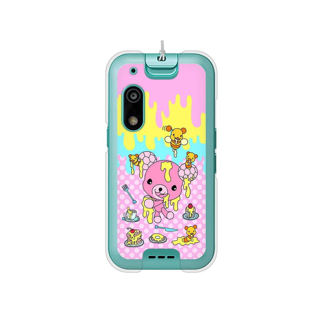 キッズフォン3 A201ZT SoftBank 高画質仕上げ 背面印刷 ハードケースむかいあぐる ハニベア