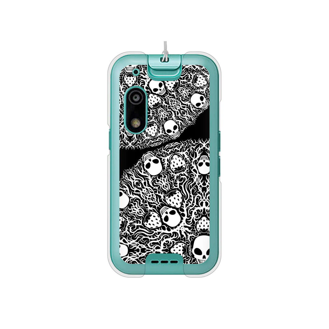 キッズフォン3 A201ZT SoftBank 高画質仕上げ 背面印刷 ハードケースむかいあぐる 苺骸骨曼荼羅