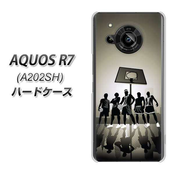 AQUOS R7 A202SH SoftBank 高画質仕上げ 背面印刷 ハードケース【389 クールバスケ】