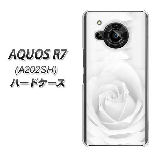 AQUOS R7 A202SH SoftBank 高画質仕上げ 背面印刷 ハードケース【402 ホワイトRose】