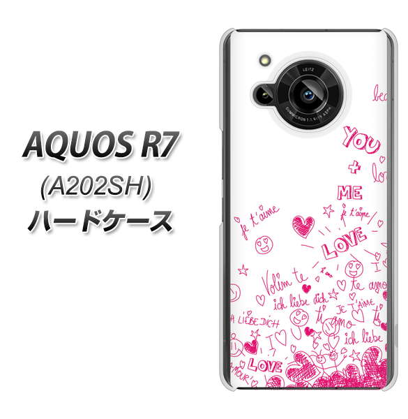 AQUOS R7 A202SH SoftBank 高画質仕上げ 背面印刷 ハードケース【631 恋の落書き】