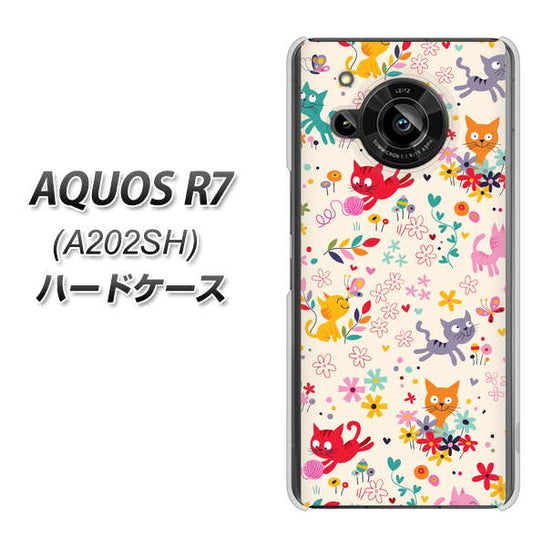 AQUOS R7 A202SH SoftBank 高画質仕上げ 背面印刷 ハードケース【693 ネコのあそび場】