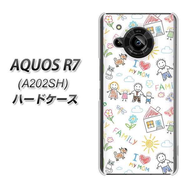 AQUOS R7 A202SH SoftBank 高画質仕上げ 背面印刷 ハードケース【709 ファミリー】