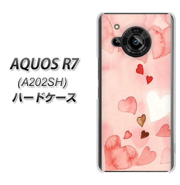 AQUOS R7 A202SH SoftBank 高画質仕上げ 背面印刷 ハードケース【1125 ハートの和紙】
