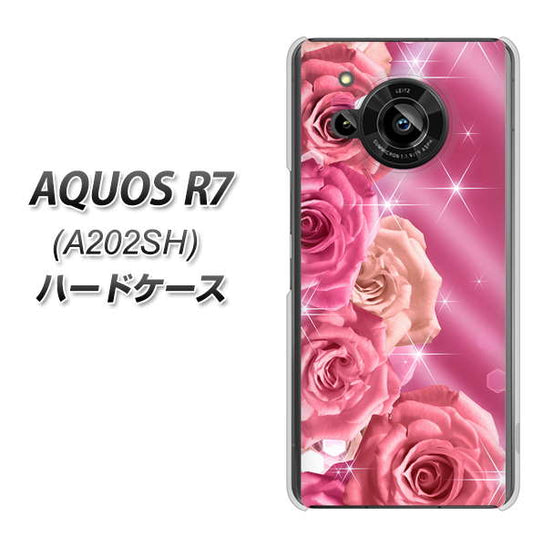 AQUOS R7 A202SH SoftBank 高画質仕上げ 背面印刷 ハードケース【1182 ピンクの薔薇に誘われて】
