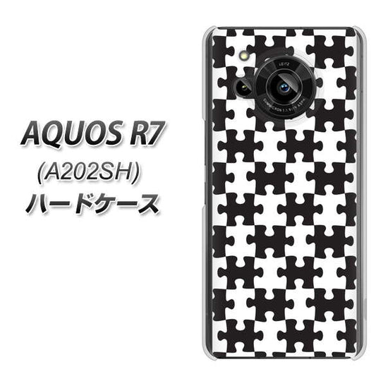 AQUOS R7 A202SH SoftBank 高画質仕上げ 背面印刷 ハードケース【IB903 ジグソーパズル_モノトーン】