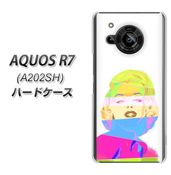AQUOS R7 A202SH SoftBank 高画質仕上げ 背面印刷 ハードケース【YJ208 マリリンモンローデザイン(A)】