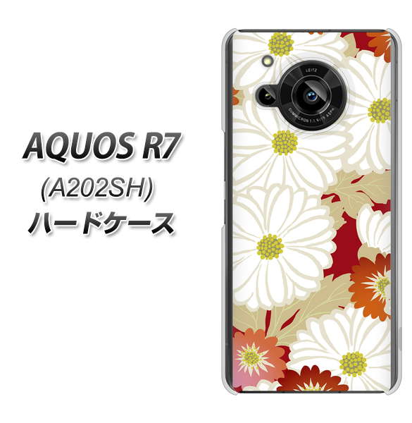 AQUOS R7 A202SH SoftBank 高画質仕上げ 背面印刷 ハードケース【YJ322 和柄 菊】