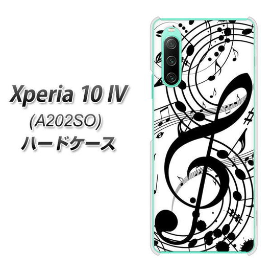 Xperia 10 IV A202SO SoftBank 高画質仕上げ 背面印刷 ハードケース【260 あふれる音符】