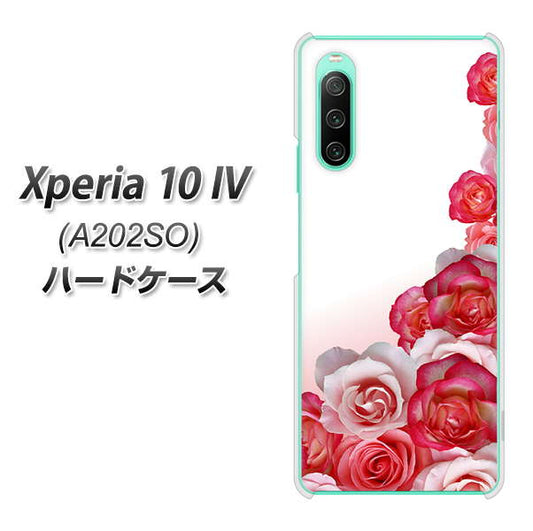 Xperia 10 IV A202SO SoftBank 高画質仕上げ 背面印刷 ハードケース【299 薔薇の壁】