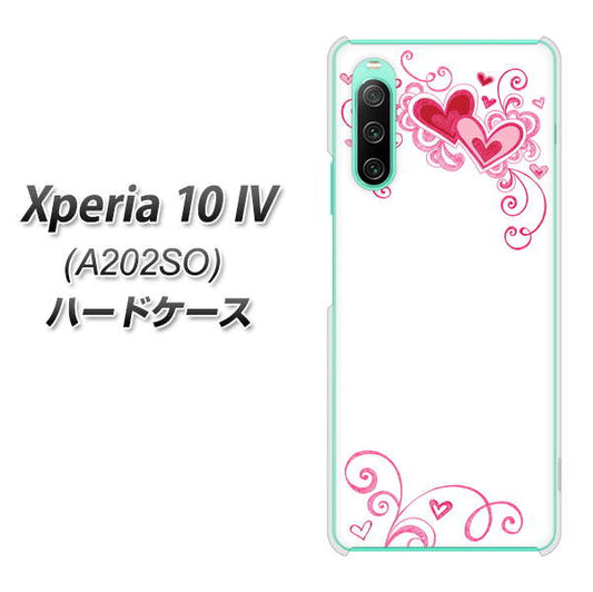 Xperia 10 IV A202SO SoftBank 高画質仕上げ 背面印刷 ハードケース【365 ハートフレーム】