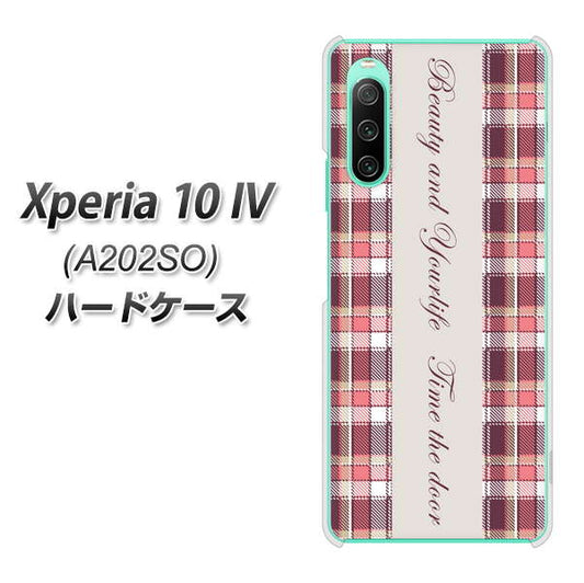 Xperia 10 IV A202SO SoftBank 高画質仕上げ 背面印刷 ハードケース【518 チェック柄besuty】