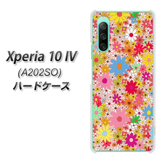 Xperia 10 IV A202SO SoftBank 高画質仕上げ 背面印刷 ハードケース【746 花畑A】