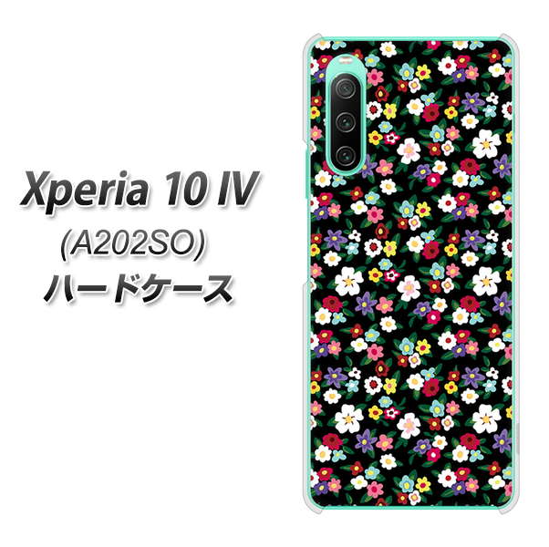 Xperia 10 IV A202SO SoftBank 高画質仕上げ 背面印刷 ハードケース【778 マイクロリバティプリントBK】