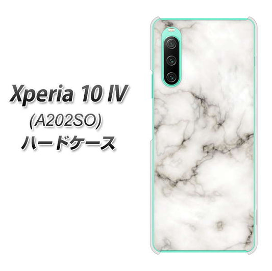 Xperia 10 IV A202SO SoftBank 高画質仕上げ 背面印刷 ハードケース【KM871 大理石WH】
