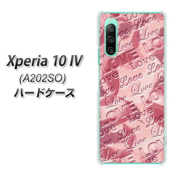 Xperia 10 IV A202SO SoftBank 高画質仕上げ 背面印刷 ハードケース【SC844 フラワーヴェルニLOVE(ローズヴェルール)】