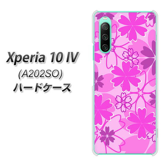 Xperia 10 IV A202SO SoftBank 高画質仕上げ 背面印刷 ハードケース【VA961 重なり合う花 ピンク】