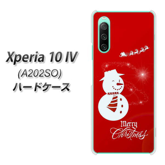 Xperia 10 IV A202SO SoftBank 高画質仕上げ 背面印刷 ハードケース【XA802 ウインク雪だるま】