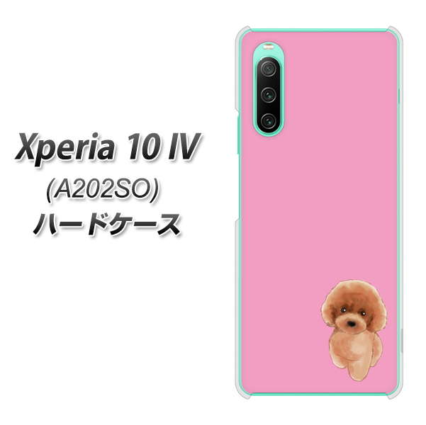Xperia 10 IV A202SO SoftBank 高画質仕上げ 背面印刷 ハードケース【YJ049 トイプードルレッド(ピンク)】