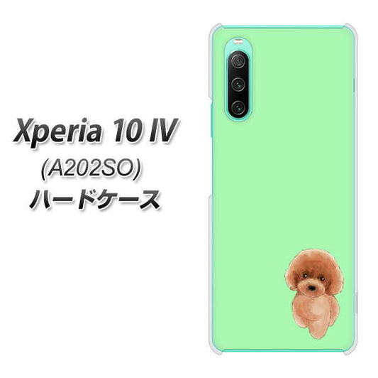 Xperia 10 IV A202SO SoftBank 高画質仕上げ 背面印刷 ハードケース【YJ052 トイプードルレッド( グリーン)】