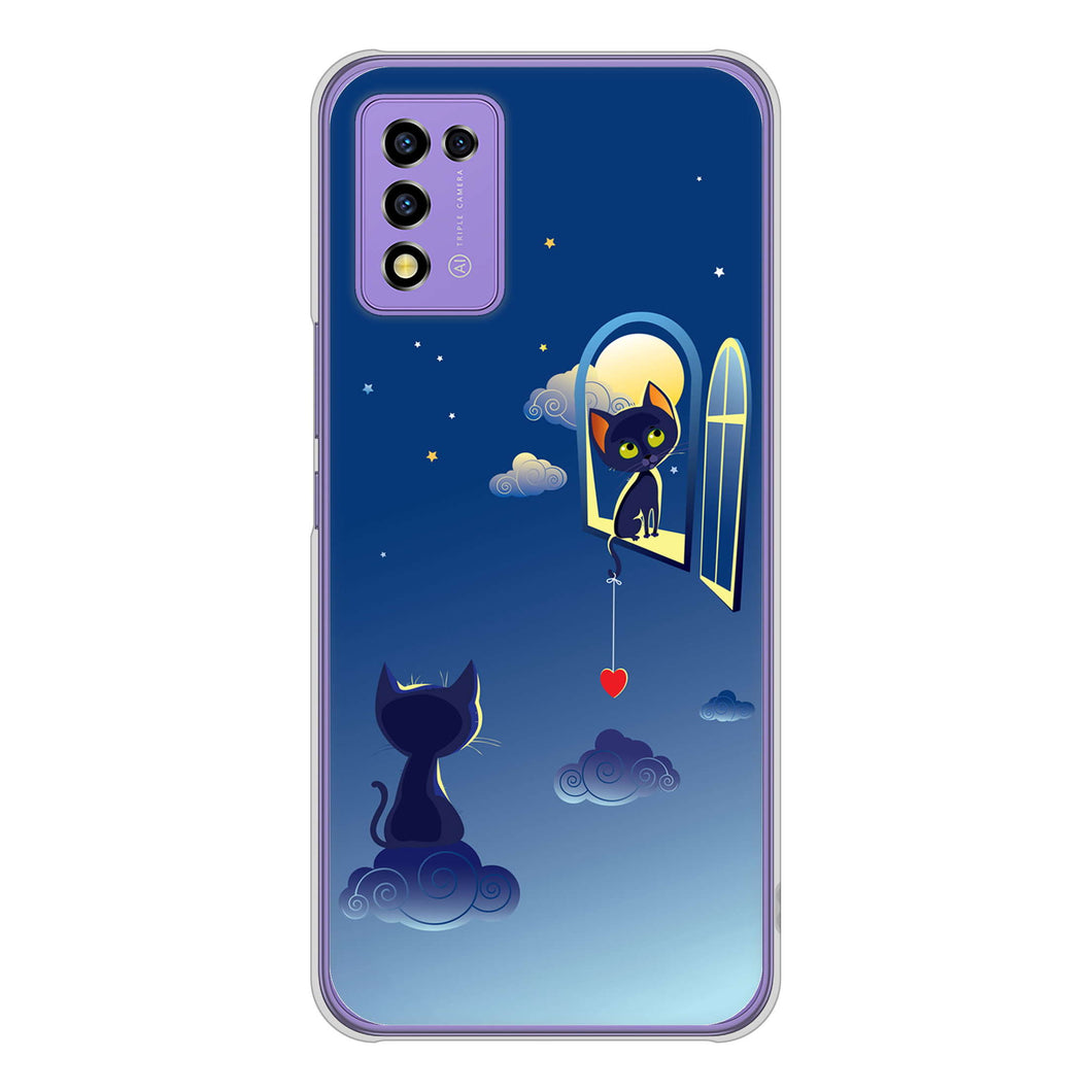 Libero 5G III A202ZT Y!mobile 高画質仕上げ 背面印刷 ハードケース 夜とネコ