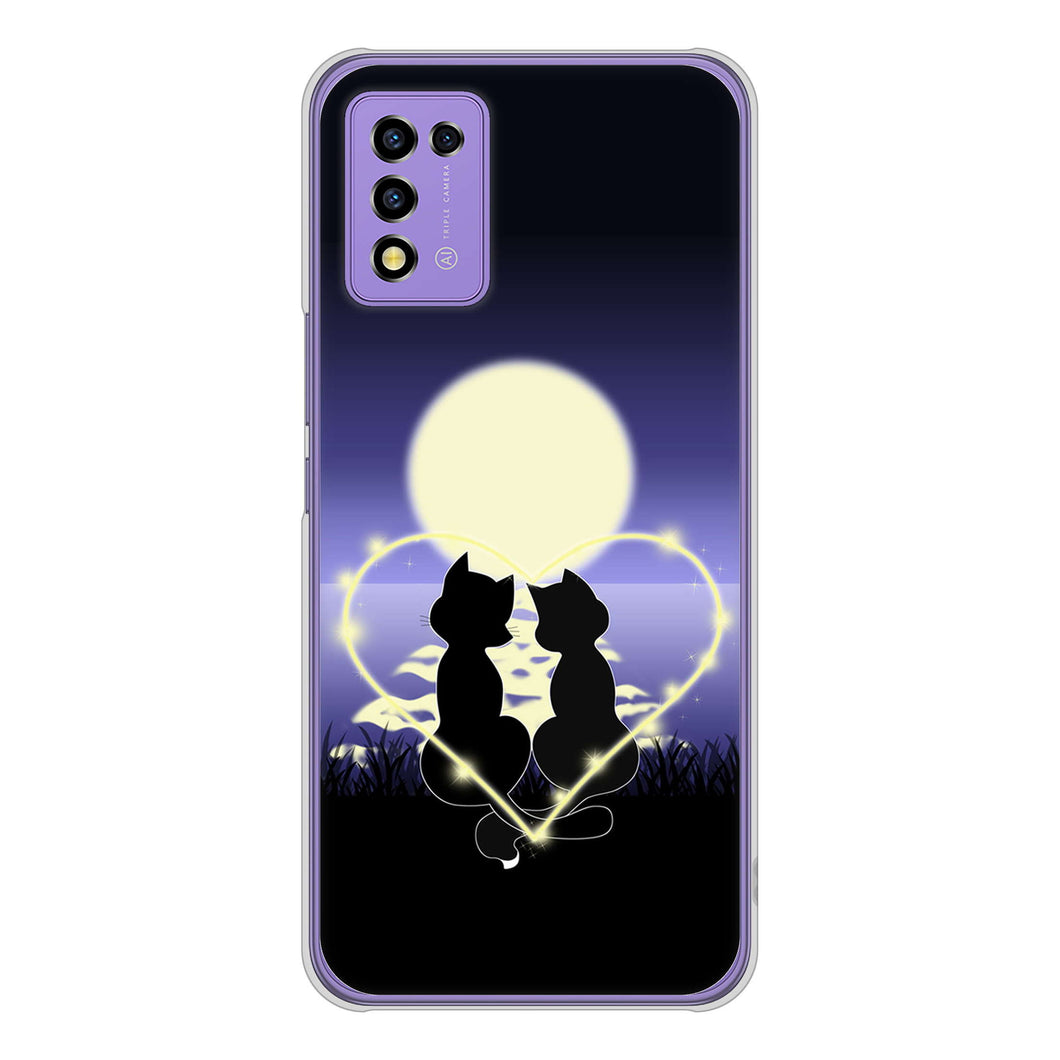 Libero 5G III A202ZT Y!mobile 高画質仕上げ 背面印刷 ハードケース 夜とネコ