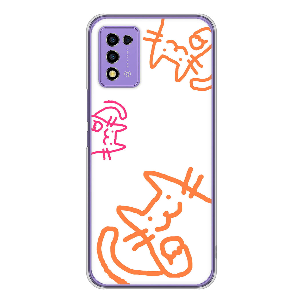 Libero 5G III A202ZT Y!mobile 高画質仕上げ 背面印刷 ハードケース 【1098 手まねきする3匹のネコ】